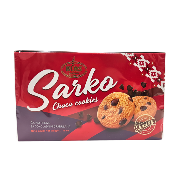 Čajno pecivo sa čokoladnim granulama-Sarko choco cookies,220g Klas